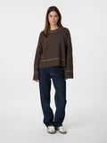 Roeme Knit Stitch Blouse - Brown Melange