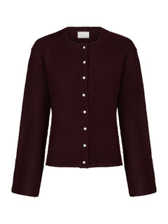 Mixie Knit Cardigan - Wine