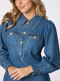 Nikko Denim Dress - Blue