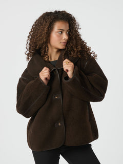 Edmund Teddy Jacket - Dark Brown