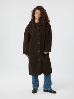 Carmen Teddy Coat - Dark Brown