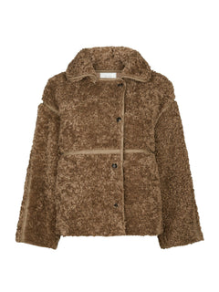 Castor Faux Fur Jacket - Taupe