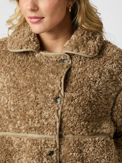 Castor Faux Fur Jacket - Taupe