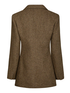Bowie Herringbone Blazer - Brown