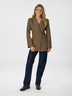 Bowie Herringbone Blazer - Brown