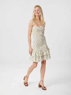 Mikka Smock Print Dress - Creme