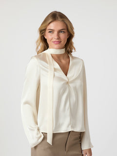 Susanna Heavy Sateen Blouse - Pearl