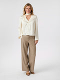 Susanna Heavy Sateen Blouse - Pearl