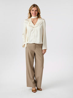 Susanna Heavy Sateen Blouse - Pearl