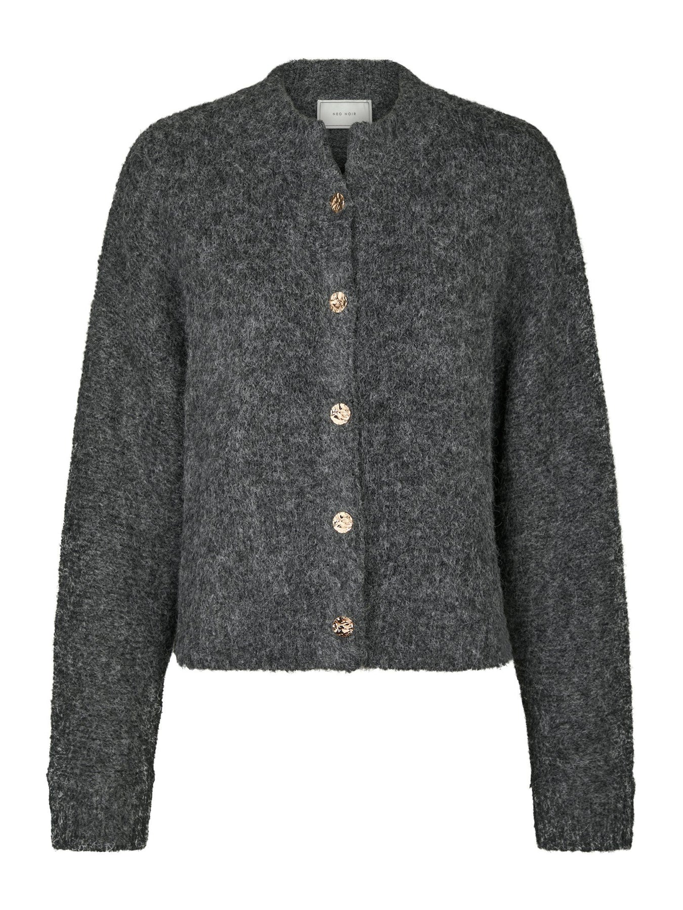 Taura Fluffy Knit Cardigan - Antracit