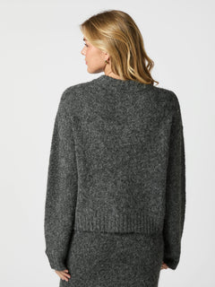 Taura Fluffy Knit Cardigan - Antracit