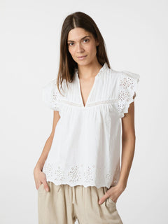 Kyoti Embroidery Top - White