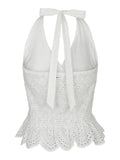 Ribbi Halter Neck Top - White