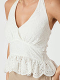 Ribbi Halter Neck Top - White