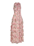 Marli Flower Chiffon Dress - Rose