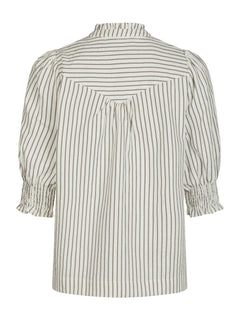 Diana Crepe Stripe Blouse - Brown