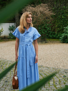 Nellie Stripe Dress - Light Blue