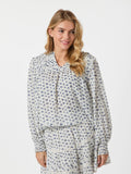 Nipoa Dot Flower Blouse - Blue
