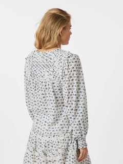 Nipoa Dot Flower Blouse - Blue
