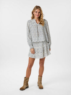 Nipoa Dot Flower Blouse - Blue