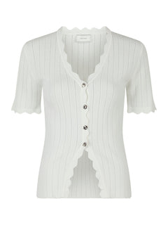 Larifa Stitch Knit Tee - White