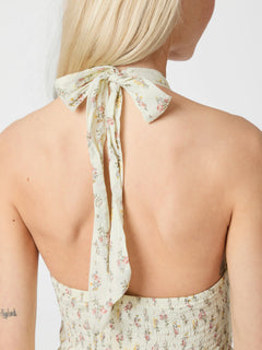 Magda Fine Print Dress - Creme