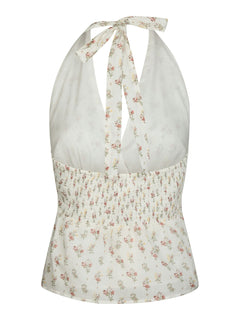 Ariet Fine Print Top - Creme