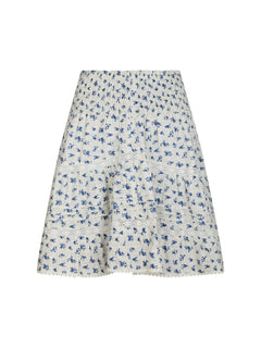Alett Dot Flower Skirt - Blue