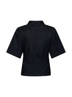 Spenda Denim Blouse - Dark Blue
