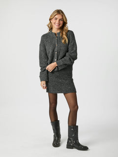 Naria Fluffy Knit Skirt - Antracit