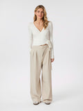 Nia Jersey Wrap Blouse - White
