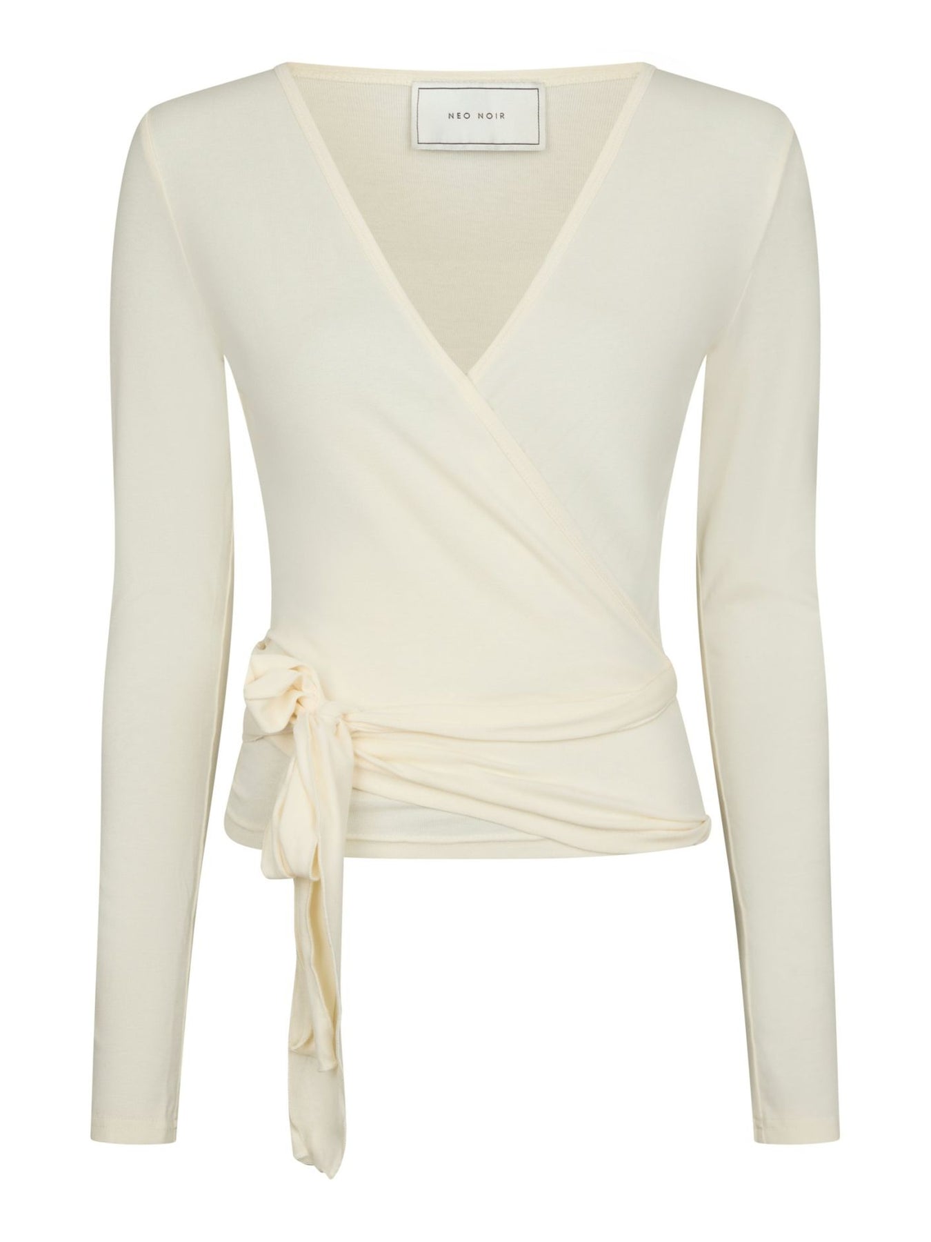 Nia Jersey Wrap Blouse - Ivory
