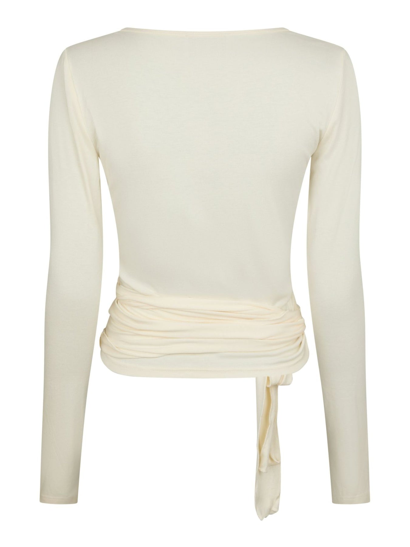 Nia Jersey Wrap Blouse - Ivory