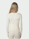 Nia Jersey Wrap Blouse - Ivory