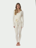 Nia Jersey Wrap Blouse - Ivory