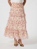 Toddy Marigold Print Skirt - Creme