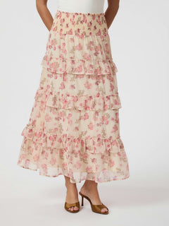 Toddy Marigold Print Skirt - Creme
