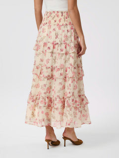 Toddy Marigold Print Skirt - Creme
