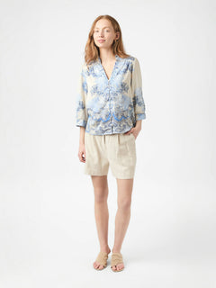 Roselle Artist Paisley Blouse - Powder Blue