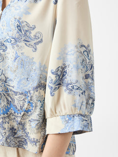 Roselle Artist Paisley Blouse - Powder Blue