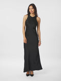 Celinie Heavy Sateen Dress - Black