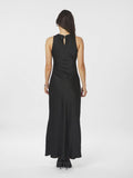 Celinie Heavy Sateen Dress - Black
