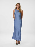 Celinie Heavy Sateen Dress - Smoke Blue