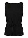 Nassa Linen Top - Black