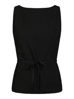 Nassa Linen Top - Black