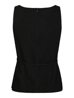 Nassa Linen Top - Black