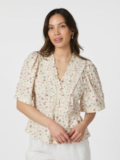 Evienne Floral Blush Top - Rose