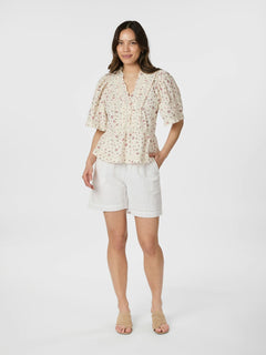 Evienne Floral Blush Top - Rose