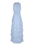 Marli Solid Chiffon Dress - Light Blue
