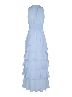 Marli Solid Chiffon Dress - Light Blue